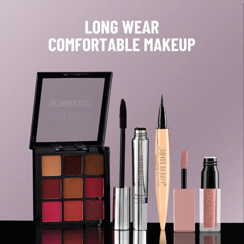 SWISS BEAUTY Ultra Black Liquid Pen Matte Eyeliner| Waterproof And Smudge Proof Eye Makeup | Quick Drying |0.8Ml