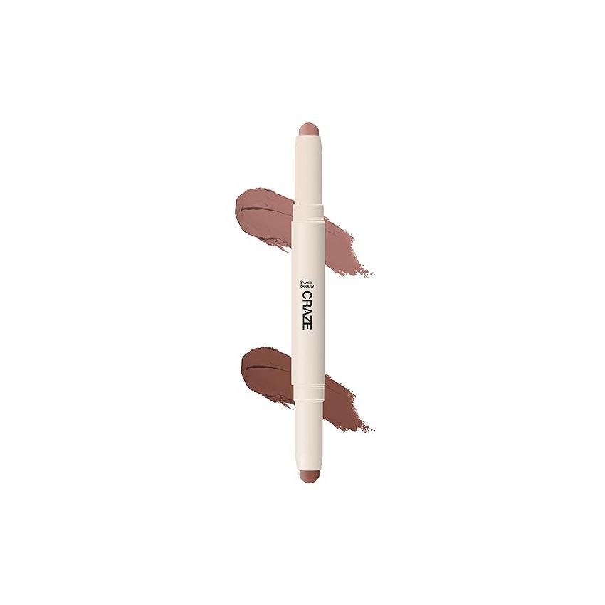Swiss Beauty Craze Duo Non transferable Lipstick | 2-in-1 Long lasting Lip Colours with Satin Matte Finish | Shade- Peach Me Pink, 2g