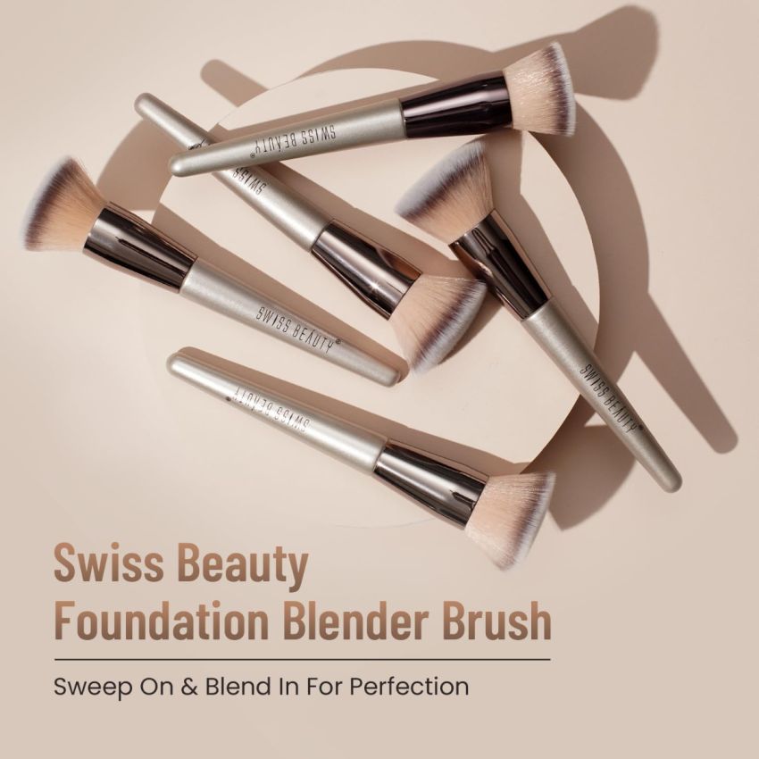 Swiss Beauty Foundation Blender Brush for Makeup | Synthetic Fibres | Easy Blending