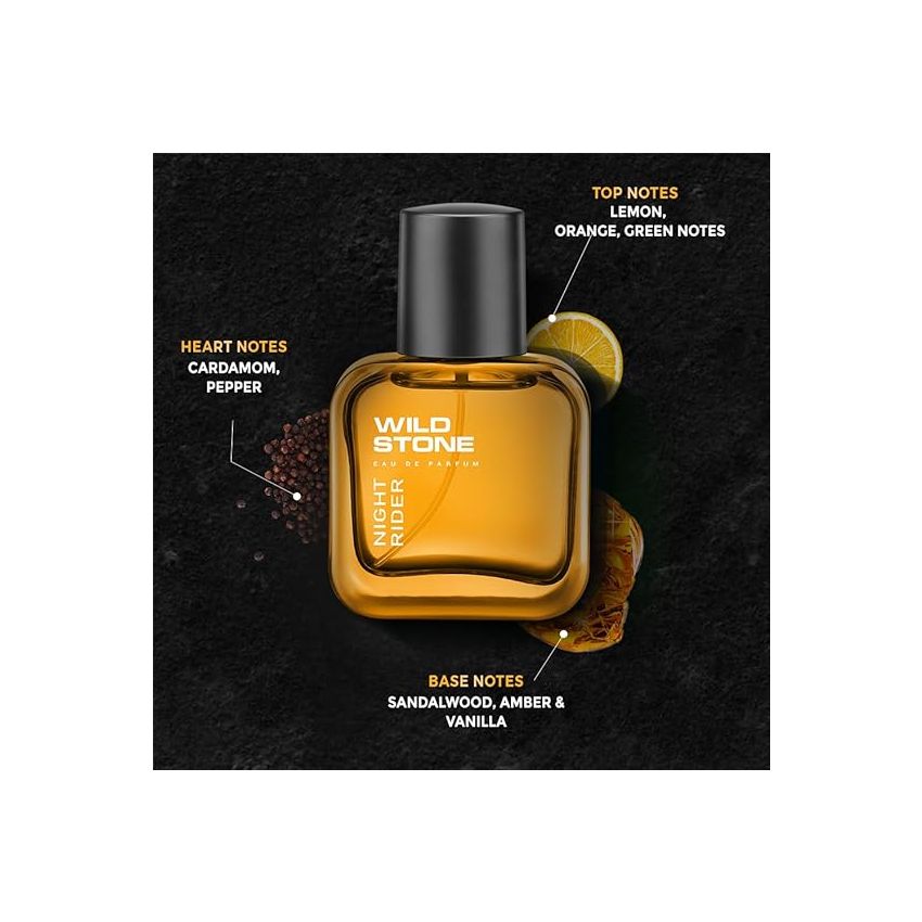 Wild Stone Night Rider Long Lasting Eau de Parfum for Men, 30ml