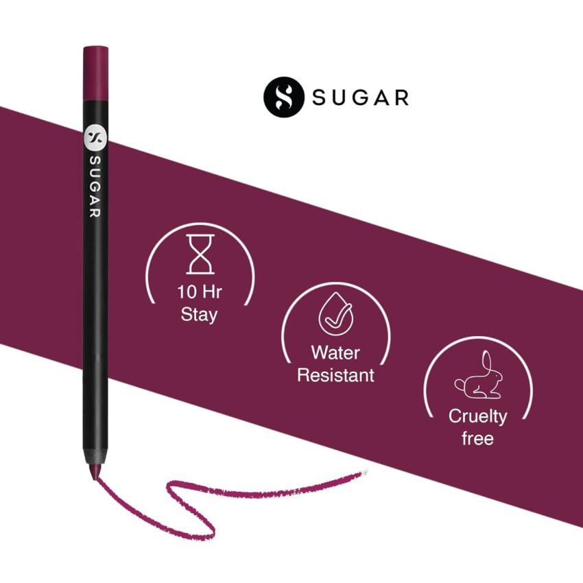 SUGAR Cosmetics - Lipping On The Edge - Lip Liner - 07 Fiery Berry (Marsala) - 1.2 gms - Smear-proof, Water Resistant Lip Liner - Lasts Up to 10 hrs