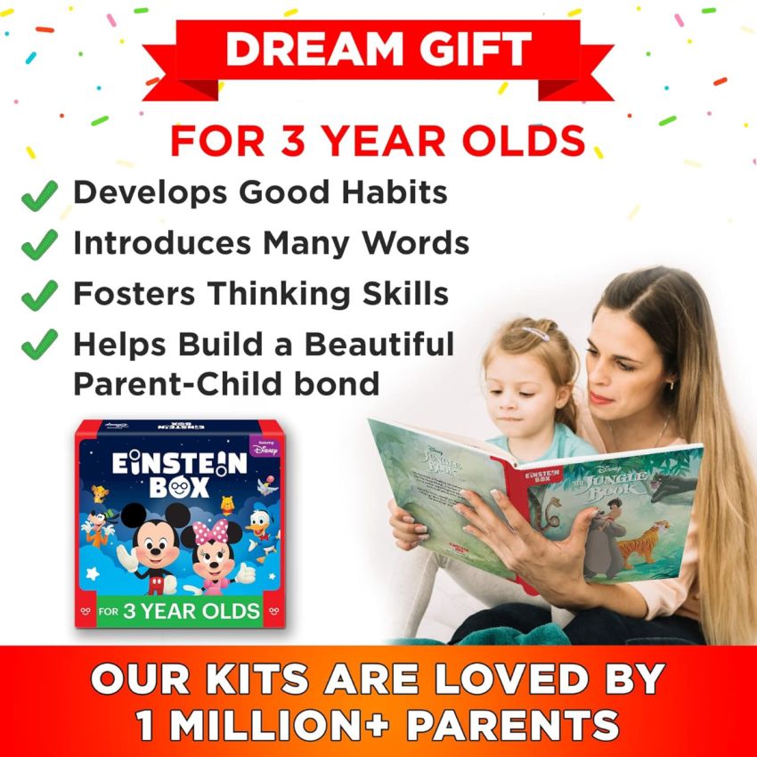 Einstein Box Featuring Disney for 4-5-6 Year Old Boys/Girls | Disney Gift Toys for Kids | Learning and Educational Toys, Games and Books | STEM Toys |