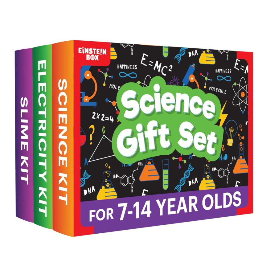 EINSTEIN BOX Science Gift Set 3-in-1 of Slime Kit + Science Kit + Electricity Kit|Gifts for 5,6,7,8,9,10 and Above|Learning and Educational Toys for Boys & Girls|Rakhi Gift Ideas for Boys & Girls|