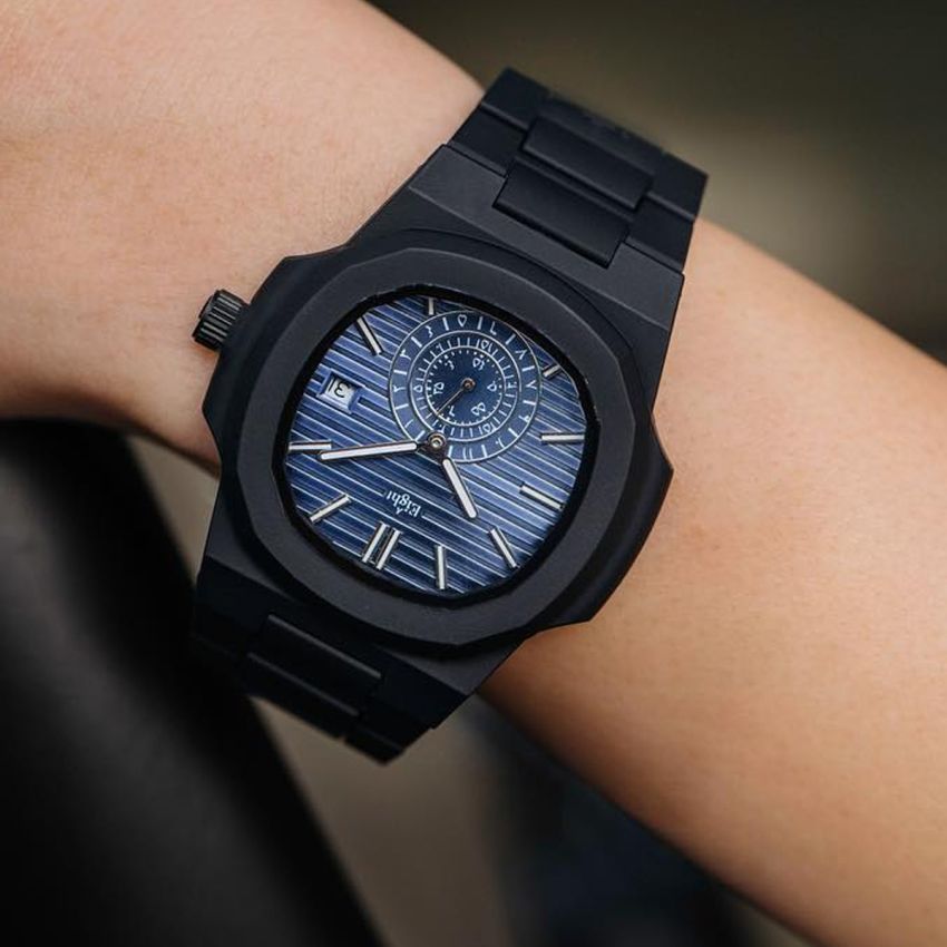 EIGHT KUWAIT The Chrono Polycarbon Blue watch