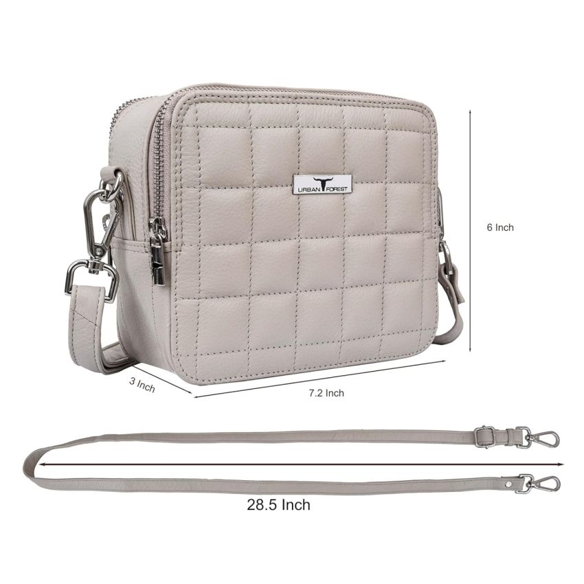 URBAN FOREST Ellie Quilted Leather Sling Bag for Women