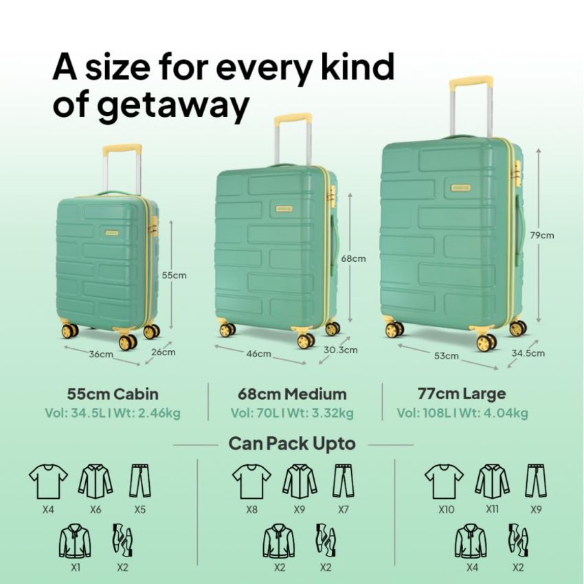 American Tourister Bricklane+ 8 Wheel Spinner Polycarbonate (Pc) 55 Cm Small Emerald Green Cabin Hard Spinner Suitcase