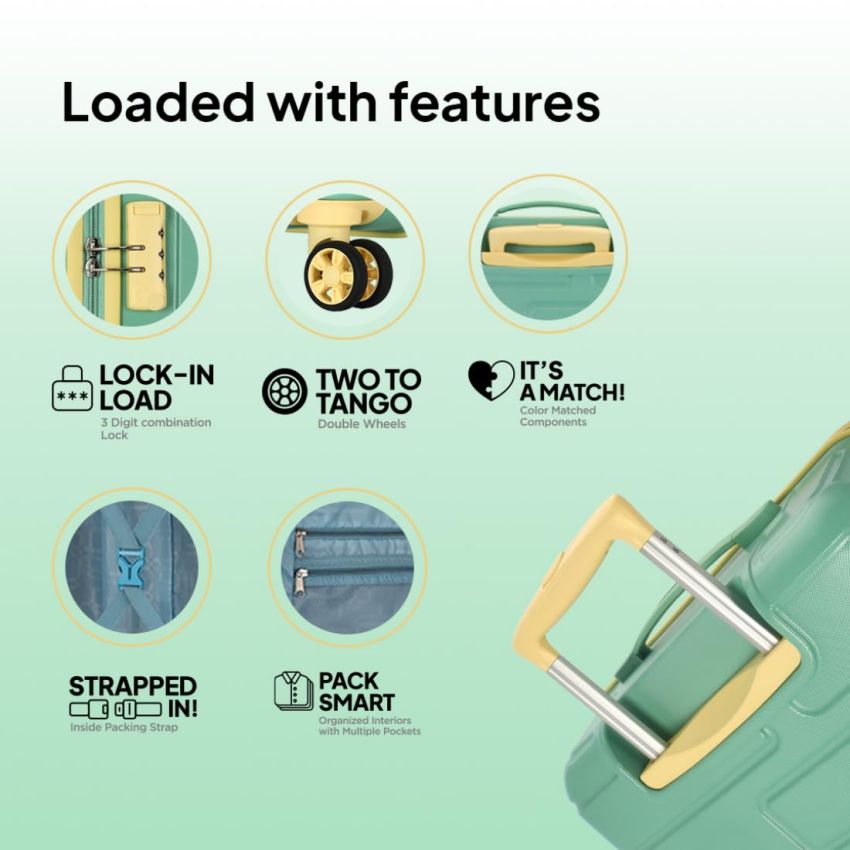 American Tourister Bricklane+ 8 Wheel Spinner Polycarbonate (Pc) 55 Cm Small Emerald Green Cabin Hard Spinner Suitcase