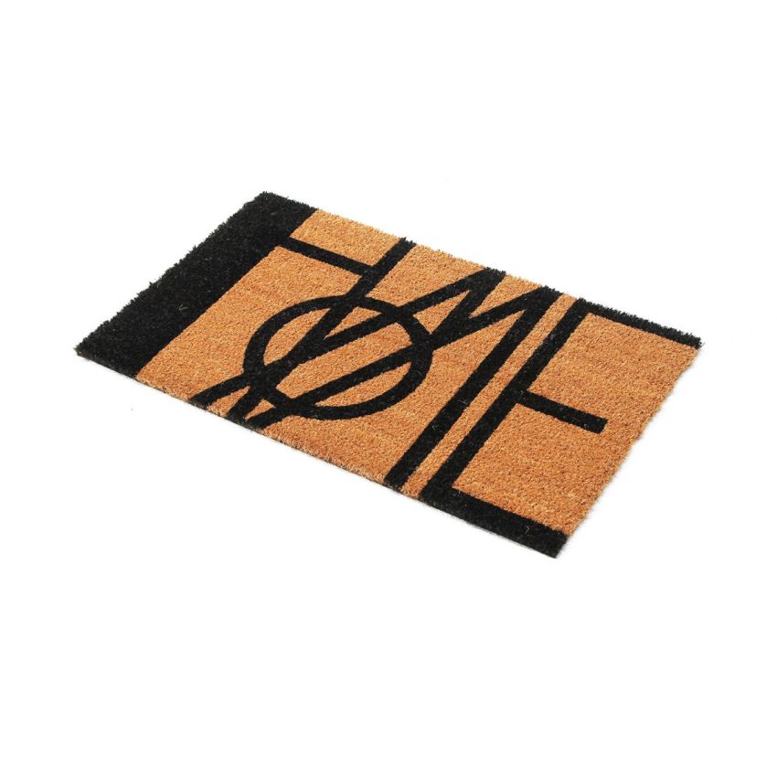Onlymat Natural Coir, Modern Home Printed Doormat (Beige & Black) with Backing and Long-Lasting, Heavy Duty, Large & Thick Entryway Rug for Indoor & Covered Door Entrances (75cm x 45cm)