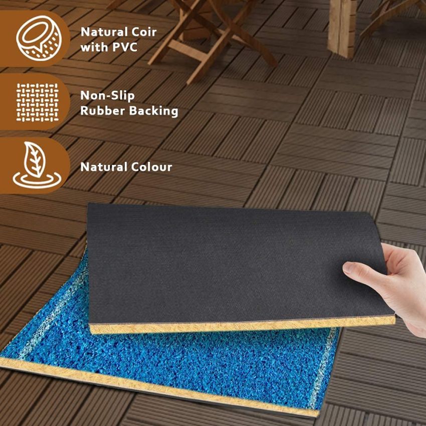 Onlymat Welcome Printed (Light Blue) Anti-Slip Rectangular Doormat Entryway Rug for Outdoor Entrance Home Multipurpose Mats Floor Door Hall Drawing Room Living Room (75cm x 45cm)