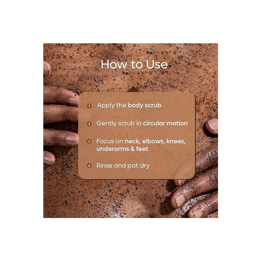 mCaffeine Exfoliating Coffee Body Scrub for Tan Removal & Soft-Smooth Skin | For Women & Men | De-Tan Bathing Scrub with Coconut Oil, Removes Dirt & Dead Skin from Neck, Knees, Elbows & Arms - 100gm