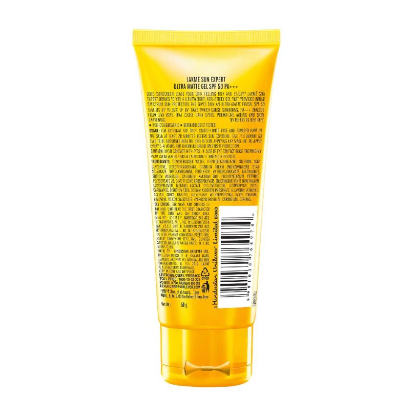 LAKMÉ Sun Expert Spf 50 Gel For All Skin Types, 50 G (Pack Of 2)