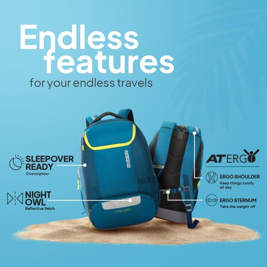 American Tourister Bowie The Outdoor Backpack In Teal - 35 Litre Capacity, 17