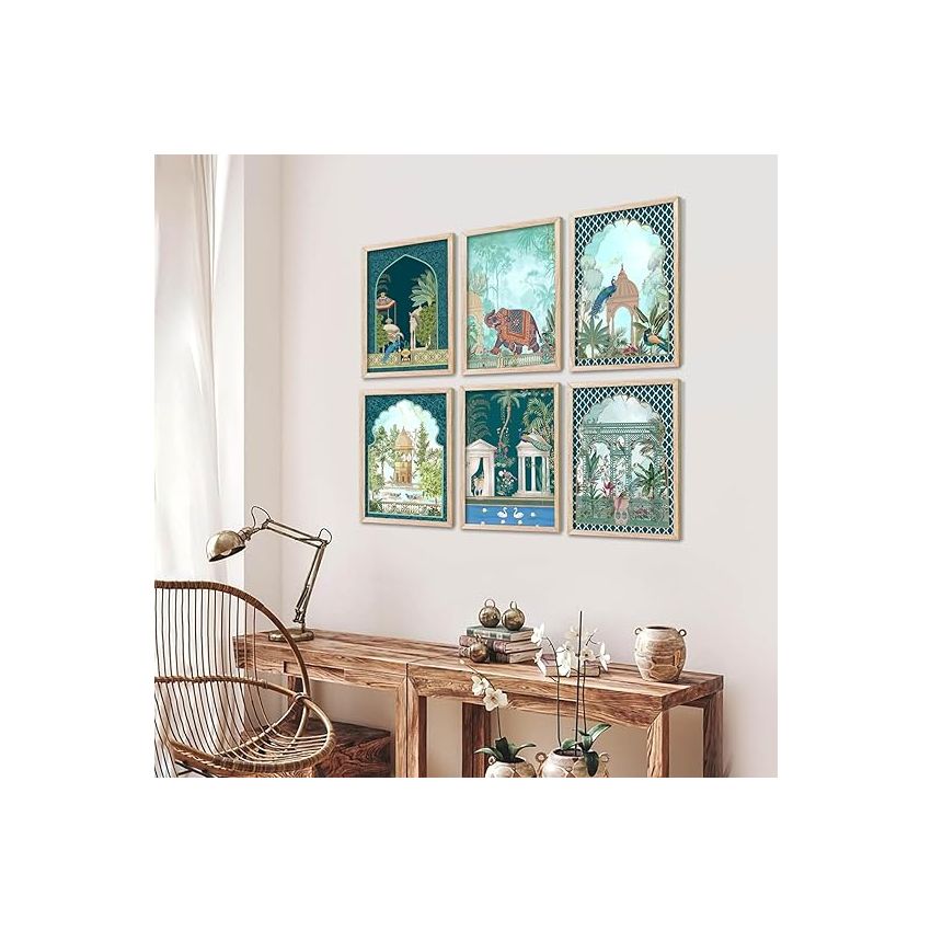 kotart Traditional Indian Pichwai Wall Art Paintings with Frame for Home Decor - Framed Wall Painting for Living Room Bedroom Office Room Decor - Painting for Wall Decoration - (13x17 inch, F)