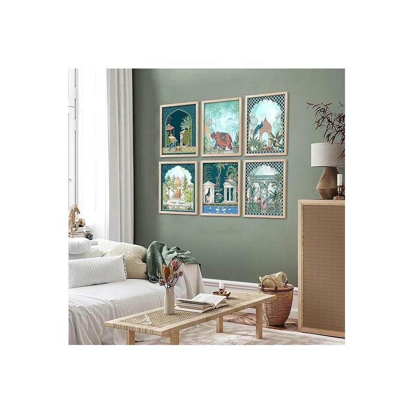 kotart Traditional Indian Pichwai Wall Art Paintings with Frame for Home Decor - Framed Wall Painting for Living Room Bedroom Office Room Decor - Painting for Wall Decoration - (13x17 inch, F)