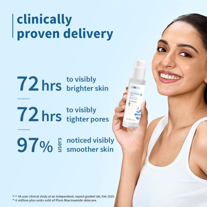 Plum 3% Niacinamide & Rice Water Face Toner | Alcohol-Free Toner for Oily Acne Prone Dry Combination Skin | Pore Tightening & Glowing Skin |Fades Blemishes, Brightens & Smoothens | Women & Men | 150ml