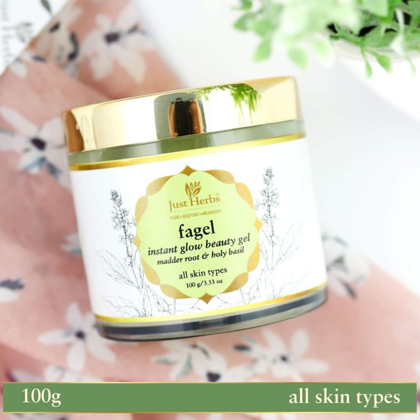 Just Herbs Ayurvedic Fagel Instant Glow All Purpose Beauty Gel For Glowing Skin & Moisturization - SLS & Paraben Free Face Gel For Women