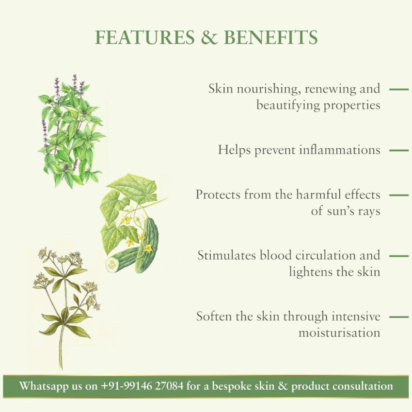 Just Herbs Ayurvedic Fagel Instant Glow All Purpose Beauty Gel For Glowing Skin & Moisturization - SLS & Paraben Free Face Gel For Women