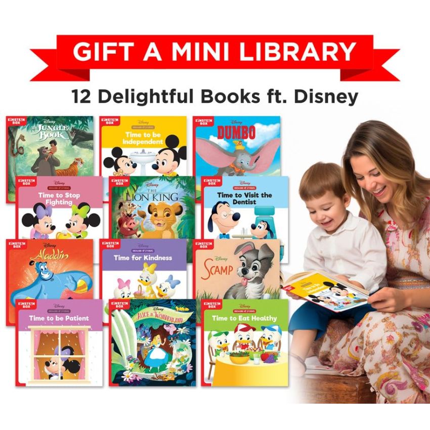 Einstein Box Featuring Disney Complete Gift Set of Learning for 3 Year Old Boys & Girls | Pack of 6 Learning Kits | Featuring Disney Characters Like Micky & Minnie Mouse, Winnie, Simba etc |