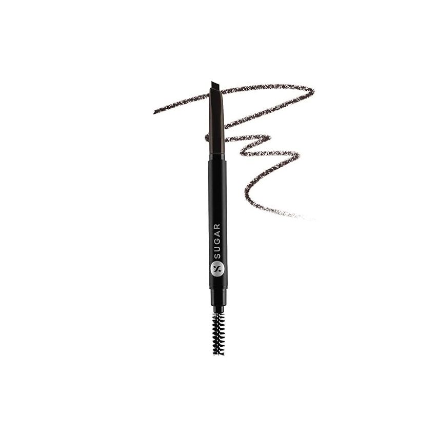 SUGAR Cosmetics Arch Arrival Brow Definer | Brow Pencil with Spoolie | Lasts Upto 12hrs | Pigmented Eyebrow Pencil | Long Lasting & Natural Finish | 3.5gm - 04 Felix Onyx