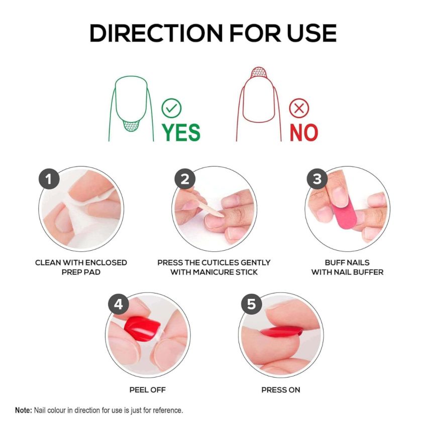 RENEE Stick On Nails - MTN 03-24 Reusable Artificial Fake Nail Set- Lightweight & Long Lasting- Easy To Use- Quick Fix For Festivals & Special Occasions