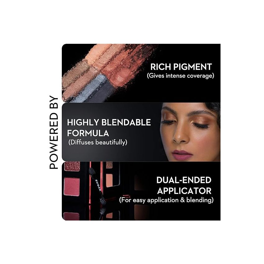 SUGAR Cosmetics - Blend The Rules - Eyeshadow Palette - 04 Fetish (8 Nudes Shades) - Long Lasting, Smudge Proof Eyeshadow for Smoky Eye Look, Paraben-Free