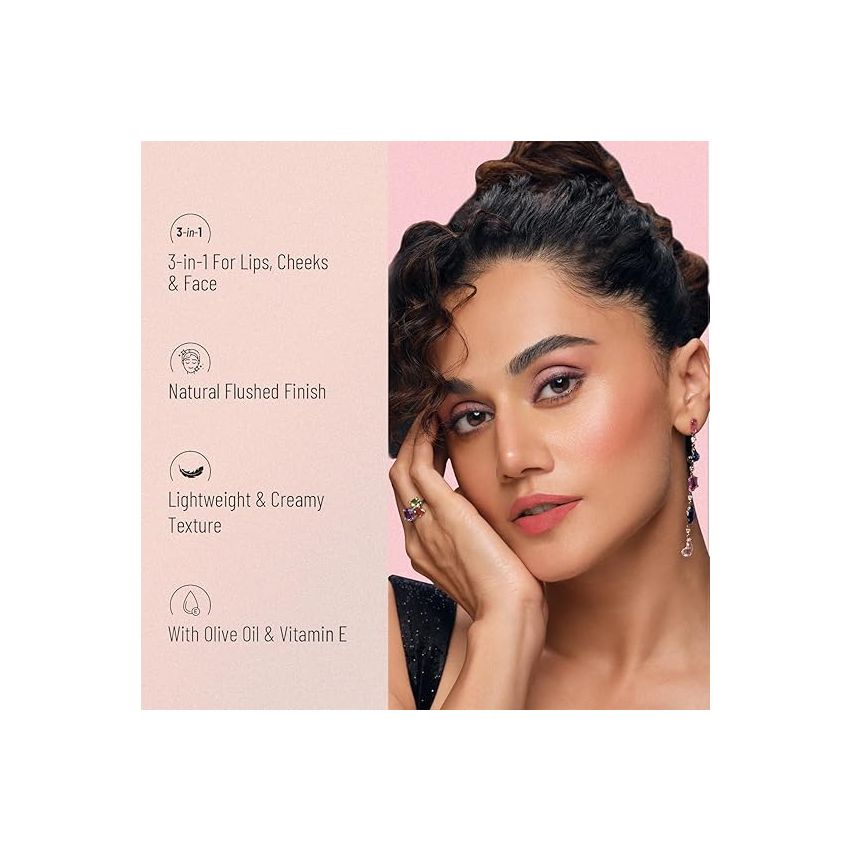 Swiss Beauty 3-in-1 Cream N'Tint for Lips,eyes and cheeks| Long lasting and easily blendable | With Jojoba oil and Glycerine | Shade - Fruity Fig, 8Gm|