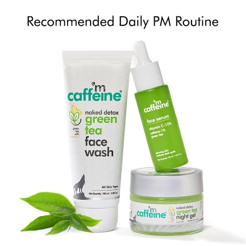 mCaffeine Night Cream Gel for Reducing Fine Lines & Wrinkles | For Women & Men with Green Tea, Vitamin C & Hyaluronic Acid | All Skin Types | Gel Based - 50ml