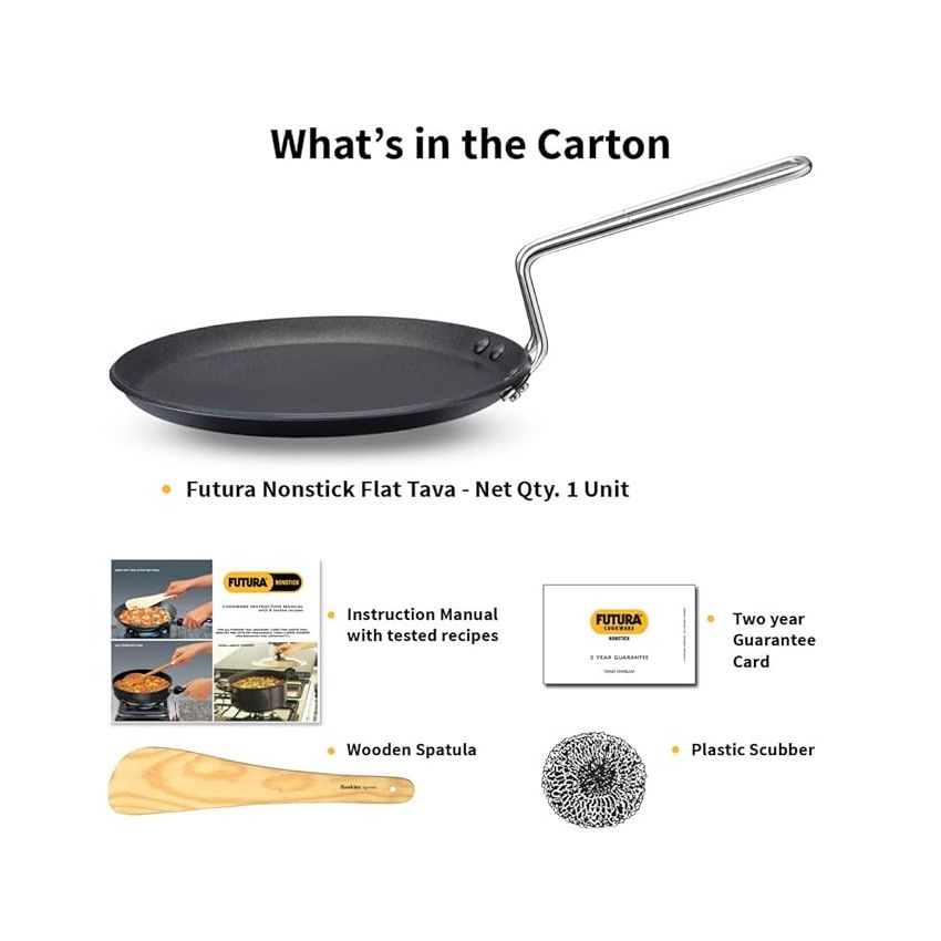 Hawkins Futura Nonstick Flat Tava 22 cm, 4.06 mm