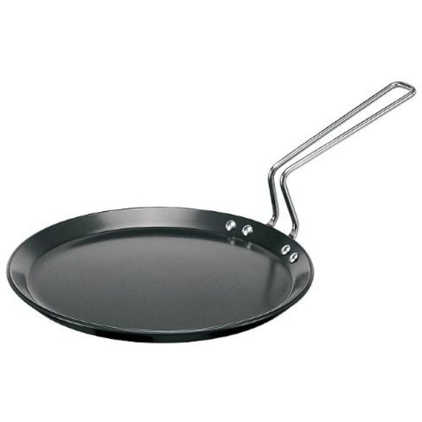 Hawkins Futura 26 cm Flat Tava, Hard Anodised Tawa with Stainless Steel Handle, Induction Tawa with Rim, Pancake Pan, Flat Pan, Black (IAFT26)