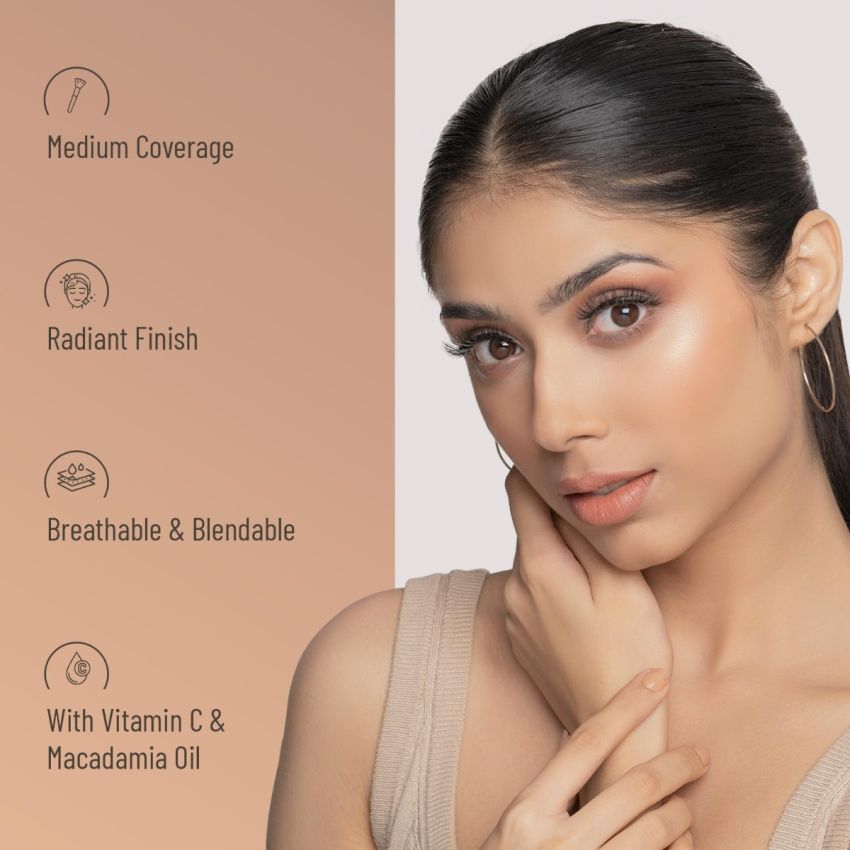 Swiss Beauty Flawless Finish Foundation | Medium Coverage | Lightweight |Oil-Free Formula |Radiant Finish | Shade - Natural Nude, 50gm