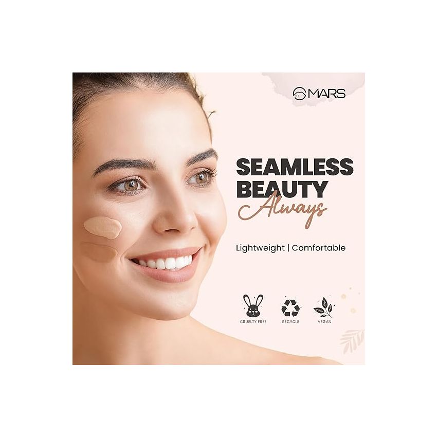 MARS Blossom Soft Matte Full Coverage Foundation For All Skin Types Lotion For All Skin Types|Blendable&Buildable|Flawless Base For Face Makeup(30 Ml)(05-Buff),Pack Of 1