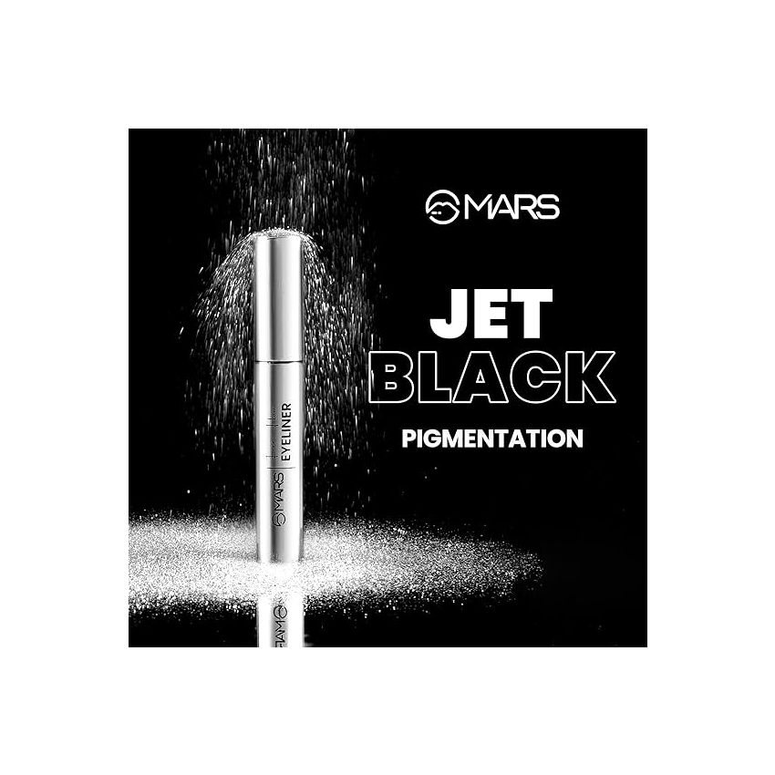 MARS Free Flow Eyeliner with Demi Matte Finish | Long Lasting, Smudgeproof & Easy Glide Formula | (6 ml)