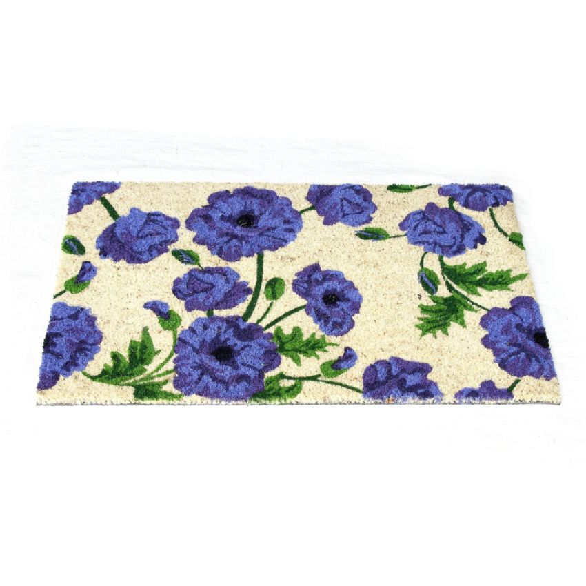 Onlymat Flower Design Natural Coir Doormat (75 cm x 45 cm x 1.5 cm, Multicolour)