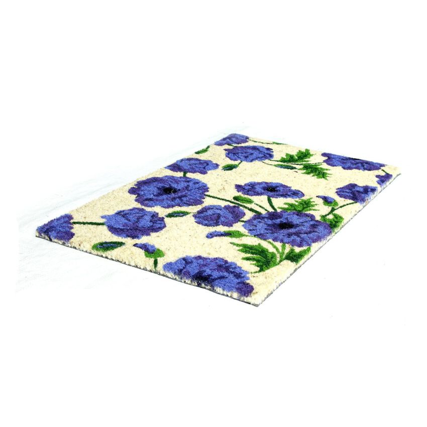 Onlymat Flower Design Natural Coir Doormat (75 cm x 45 cm x 1.5 cm, Multicolour)