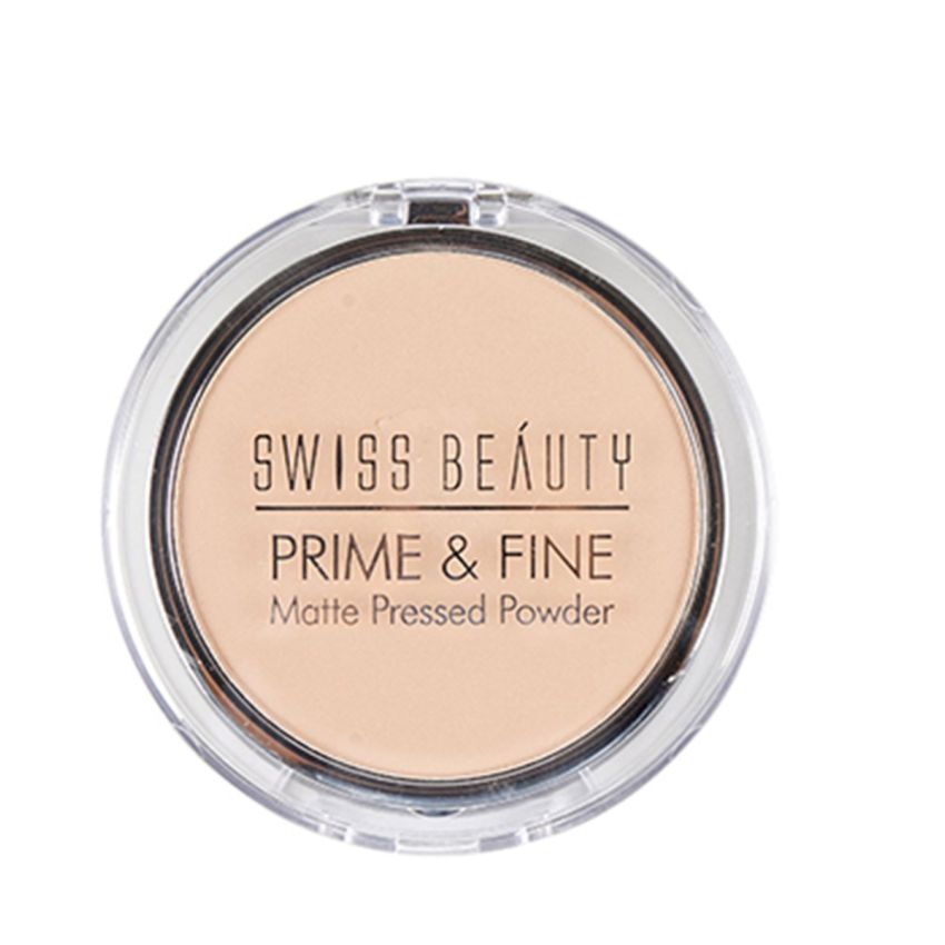 SWISS BEAUTY Prime & Fine Matte Pressed Powder For All Skin Types, Classic-Ivory, 8 G