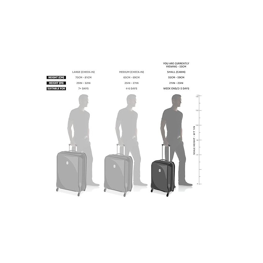 American Tourister Georgia 55 Cms Small Cabin Polycarbonate Hardshell-Sided 4 Spinner Wheels Luggage/Suitcase/Inline Trolley Bag (Forest Green)