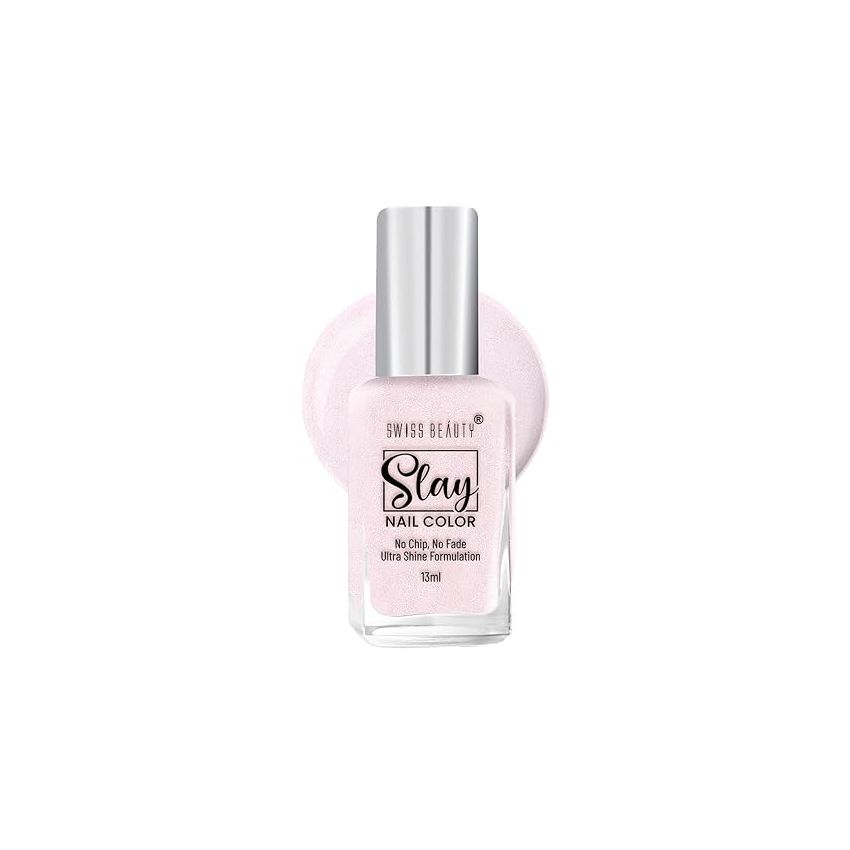 Swiss Beauty Slay Nail Color | Glossy Finish, Long Lasting Nail Paint| Chip resistant, Quick drying Nail Polish | Shade- French Pink, 25Ml