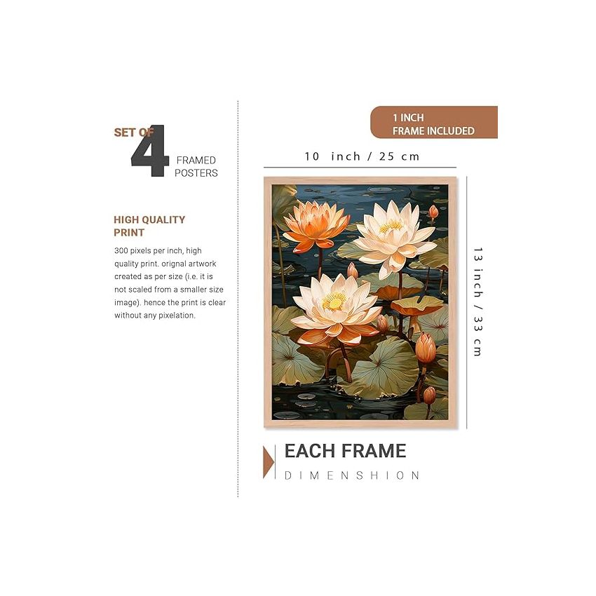 kotart - Madhubani Wall Art For Home Decor, Living Room, Bedroom | Traditional Poster With Frames Wall Hanging Frames (E) Pake Of 6