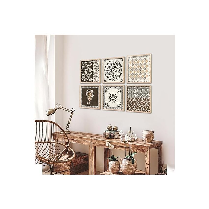 kotart Premium Digital Madhubani Art Paintings with Frame for Home Decor - Traditional Indian Painting for Wall Decoration (10x10 inch, Painting 12)