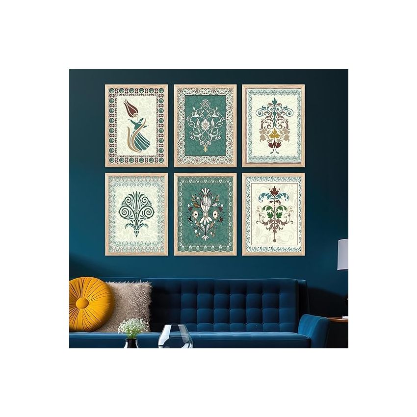 kotart - Traditional Set Of 6 (Art 9, (13X17 inch), Framed)
