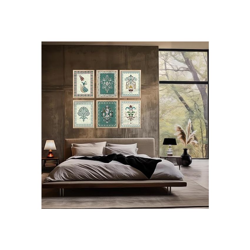 kotart - Traditional Set Of 6 (Art 9, (13X17 inch), Framed)