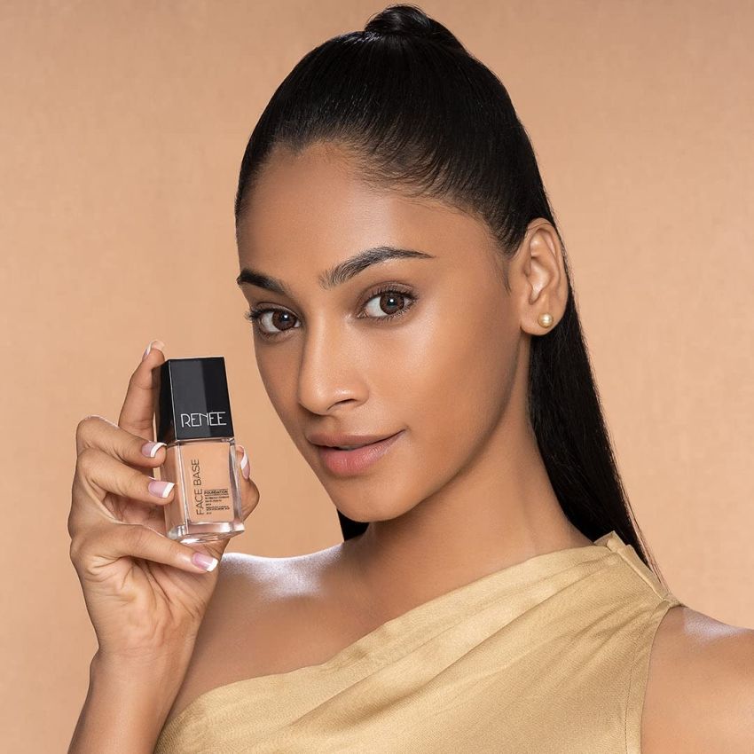 RENEE Face Base Liquid Foundation - Frappe, 23ml | Enriched with Hyaluronic Acid & Vitamin E, Provides SPF 8 Protection, Weightless, Long-lasting Matte Finish