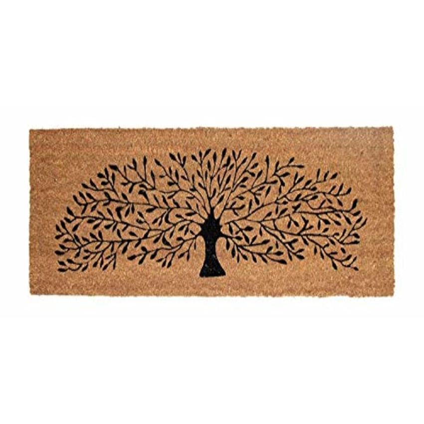 Onlymat Coco Coir Door Mats for Home Entrance & Office, Thick Non Slip PVC Back Front Doormat for Indoor Outdoor Patio (120cm x 40cm, Black & Beige)