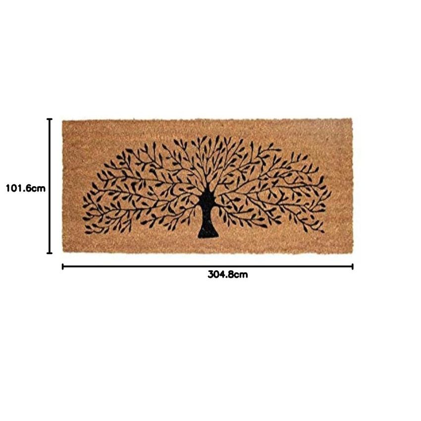 Onlymat Coco Coir Door Mats for Home Entrance & Office, Thick Non Slip PVC Back Front Doormat for Indoor Outdoor Patio (120cm x 40cm, Black & Beige)