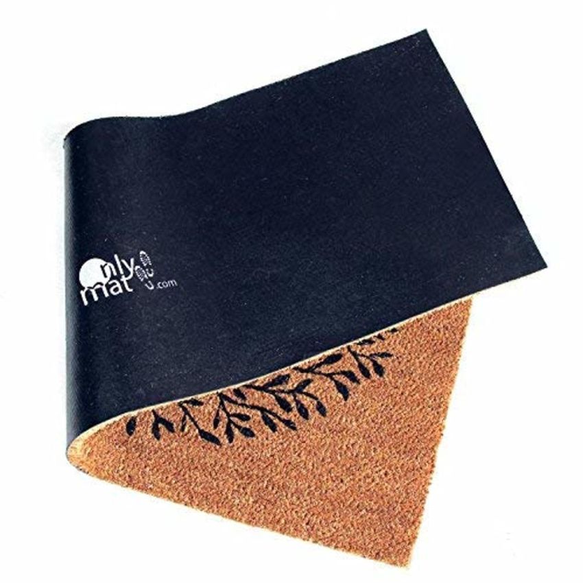 Onlymat Coco Coir Door Mats for Home Entrance & Office, Thick Non Slip PVC Back Front Doormat for Indoor Outdoor Patio (120cm x 40cm, Black & Beige)