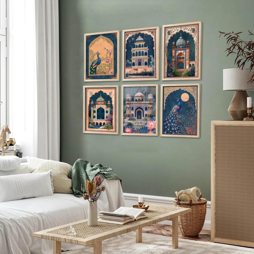 kotart Pichwai Art Paintings with Frame for Home Decoration - Traditional Framed Painting for Living Room Bedroom Office Decor - Painting for Wall Decoration - (10X13 INCH, G)