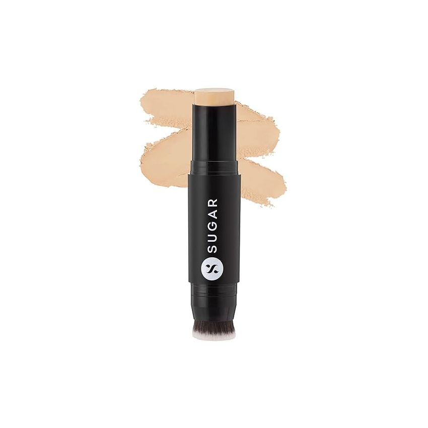 SUGAR Cosmetics Ace Of Face Foundation Stick with In-Built Brush | Lasts 24hrs | Waterproof & Full Coverage | Panstick | 12gm - 20 Galao (Light Medium, Golden Undertone)