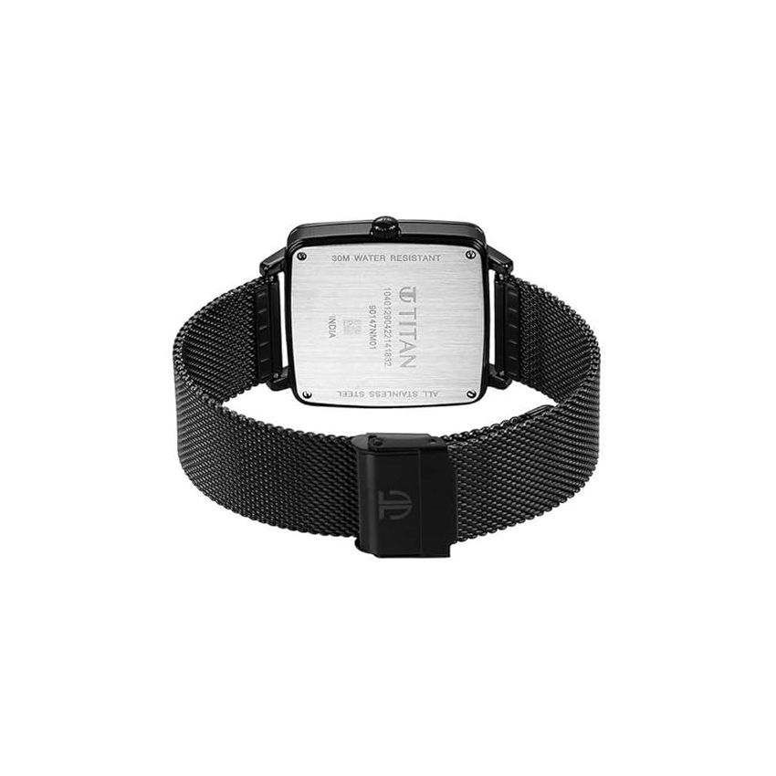 Titan Avant Garde Black Dial Quartz Multifunction Stainless Steel Strap Watch for Men-90147NM01/NT90147NM01