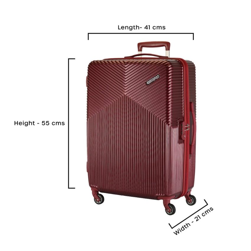 American Tourister Georgia Spinner Polycarbonate (Pc) 55 Cm Small Red Cabin Hard 4 Wheel Suitcase/Trolley Bag