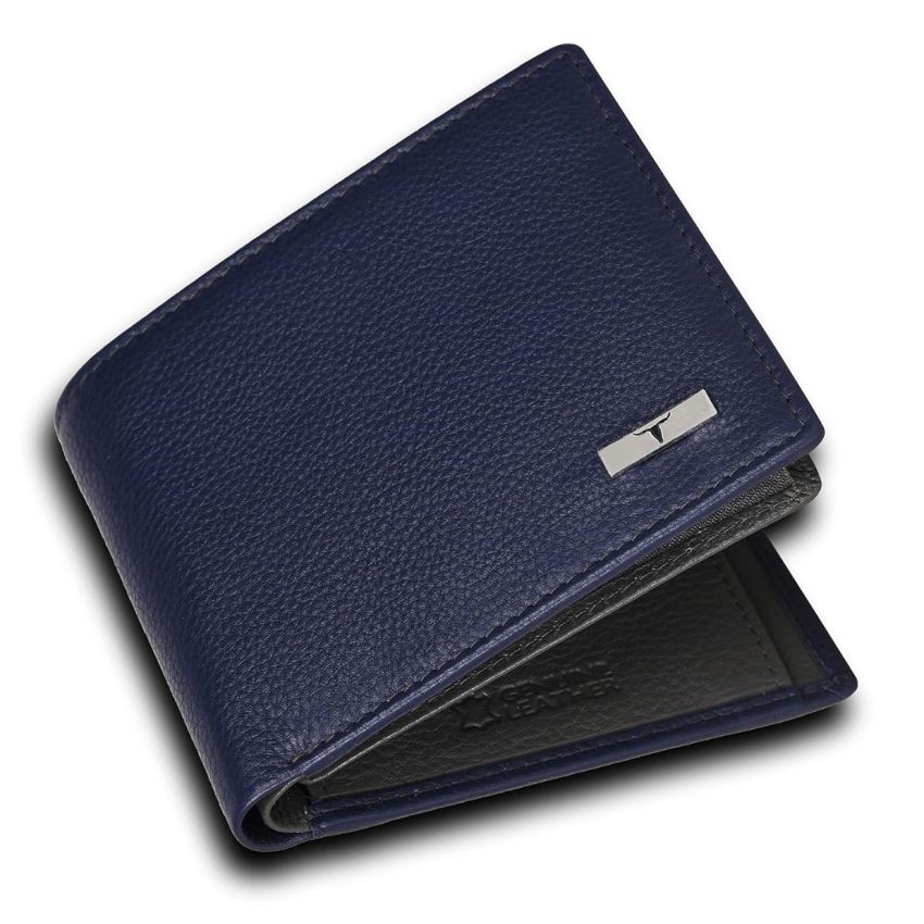 URBAN FOREST Rakhi Gift Hamper for Brother - Classic Blue Men's Leather Wallet, Black Keyring and Rakhi Combo Gift Set for Brother - 4571